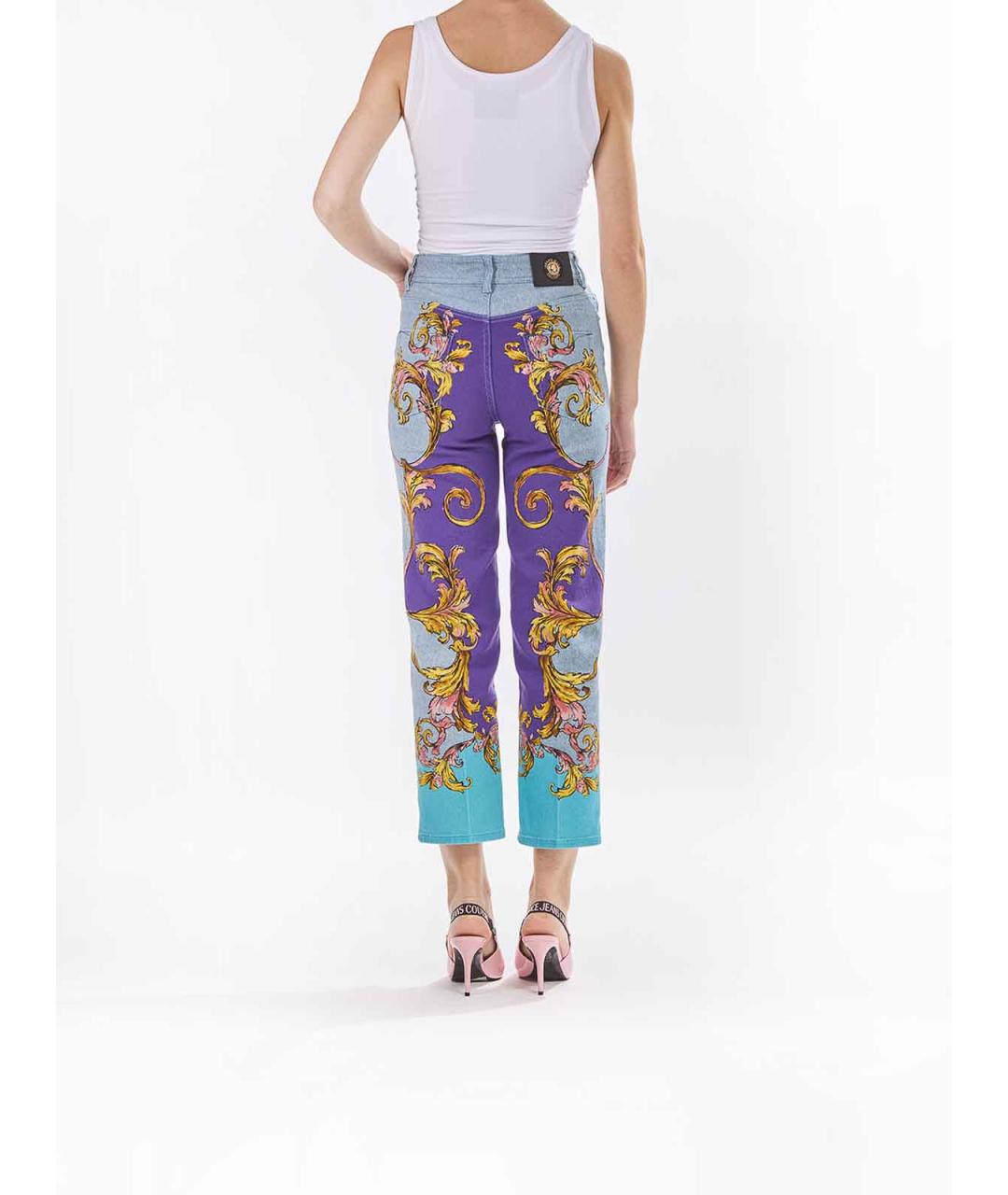 VERSACE JEANS COUTURE Мульти хлопковые брюки широкие, фото 4