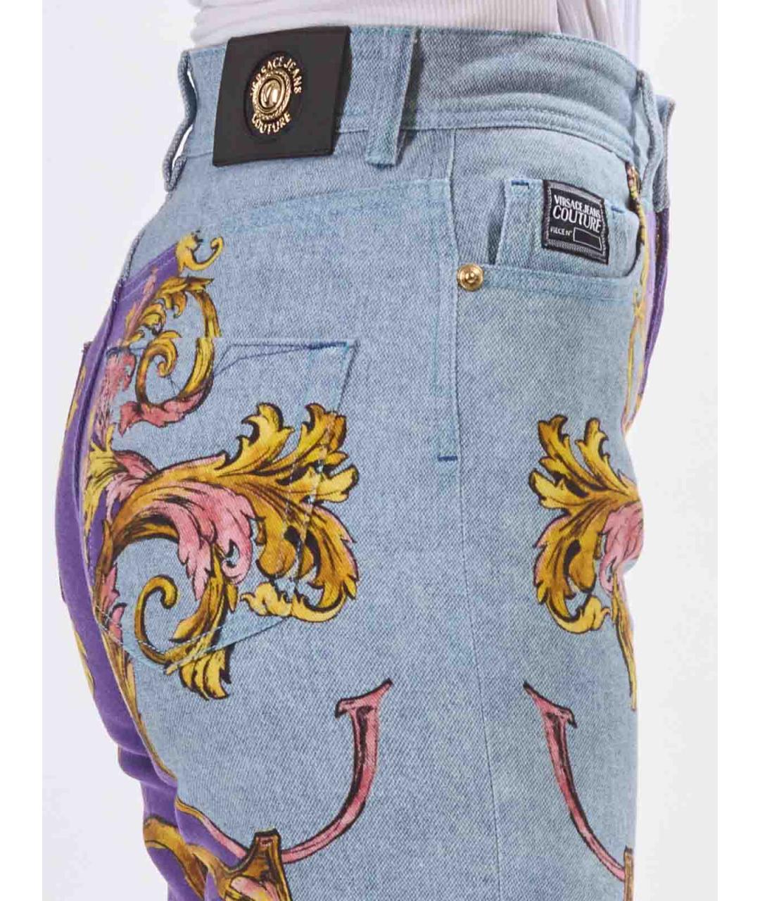 VERSACE JEANS COUTURE Мульти хлопковые брюки широкие, фото 5