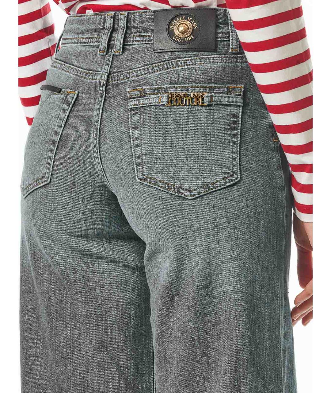 VERSACE JEANS COUTURE Серые хлопковые джинсы клеш, фото 5