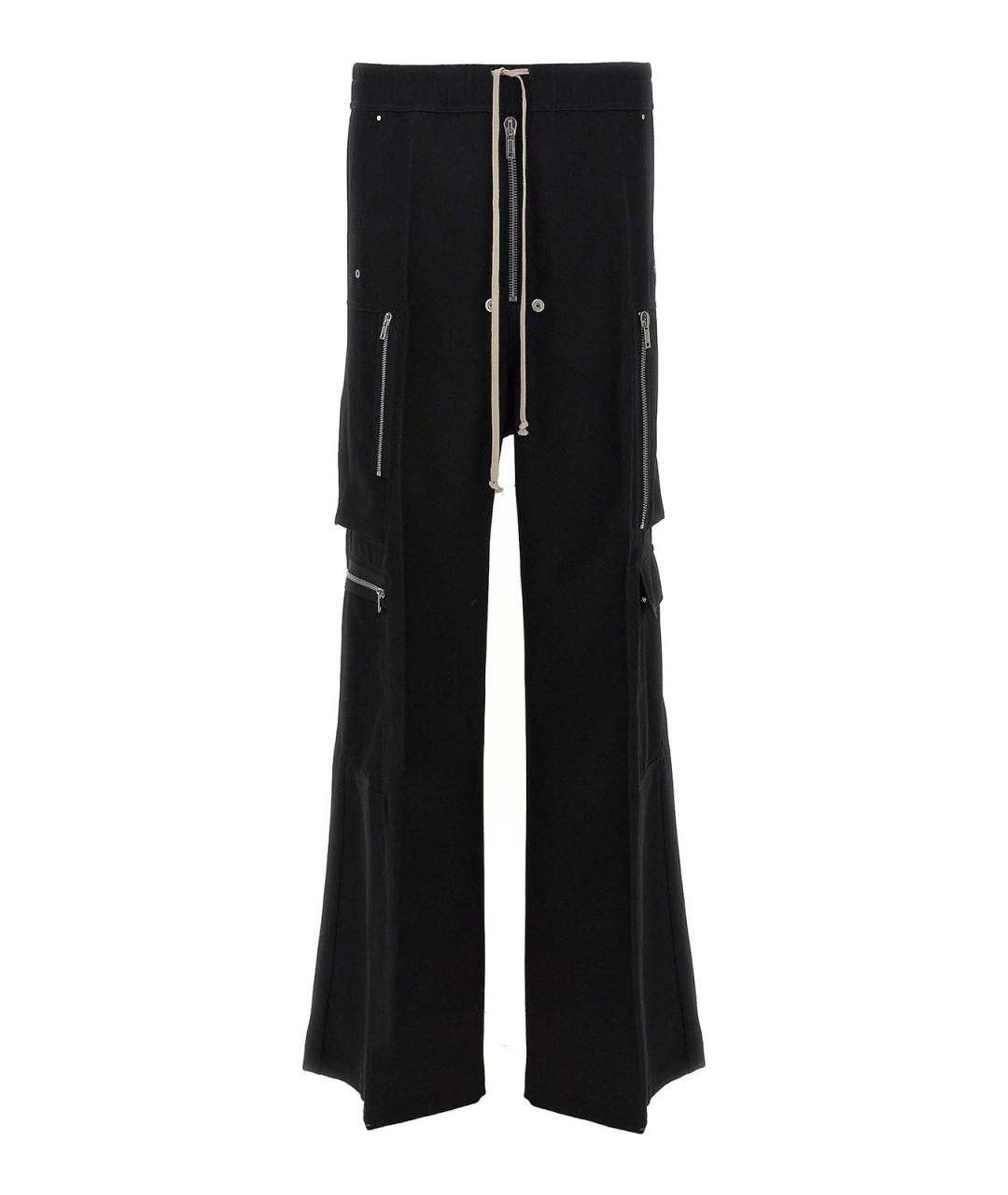RICK OWENS Черные шерстяные повседневные брюки, фото 1