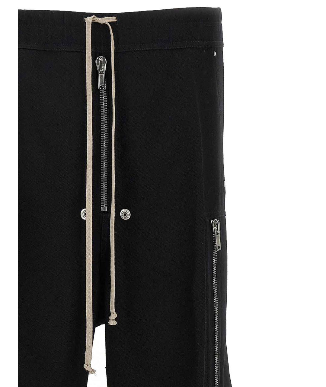 RICK OWENS Черные шерстяные повседневные брюки, фото 3