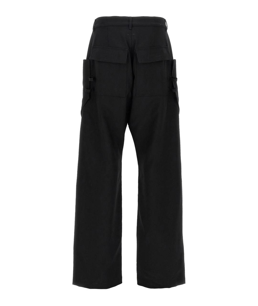 RICK OWENS Черные шерстяные повседневные брюки, фото 2