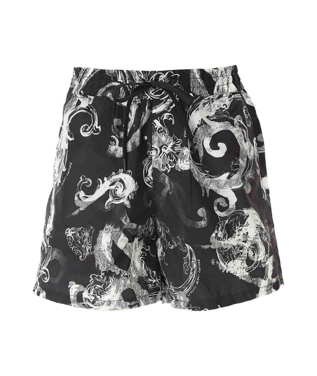 VERSACE JEANS COUTURE Черные полиэстеровые шорты, фото 1