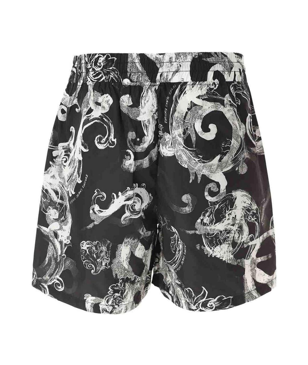 VERSACE JEANS COUTURE Черные полиэстеровые шорты, фото 2