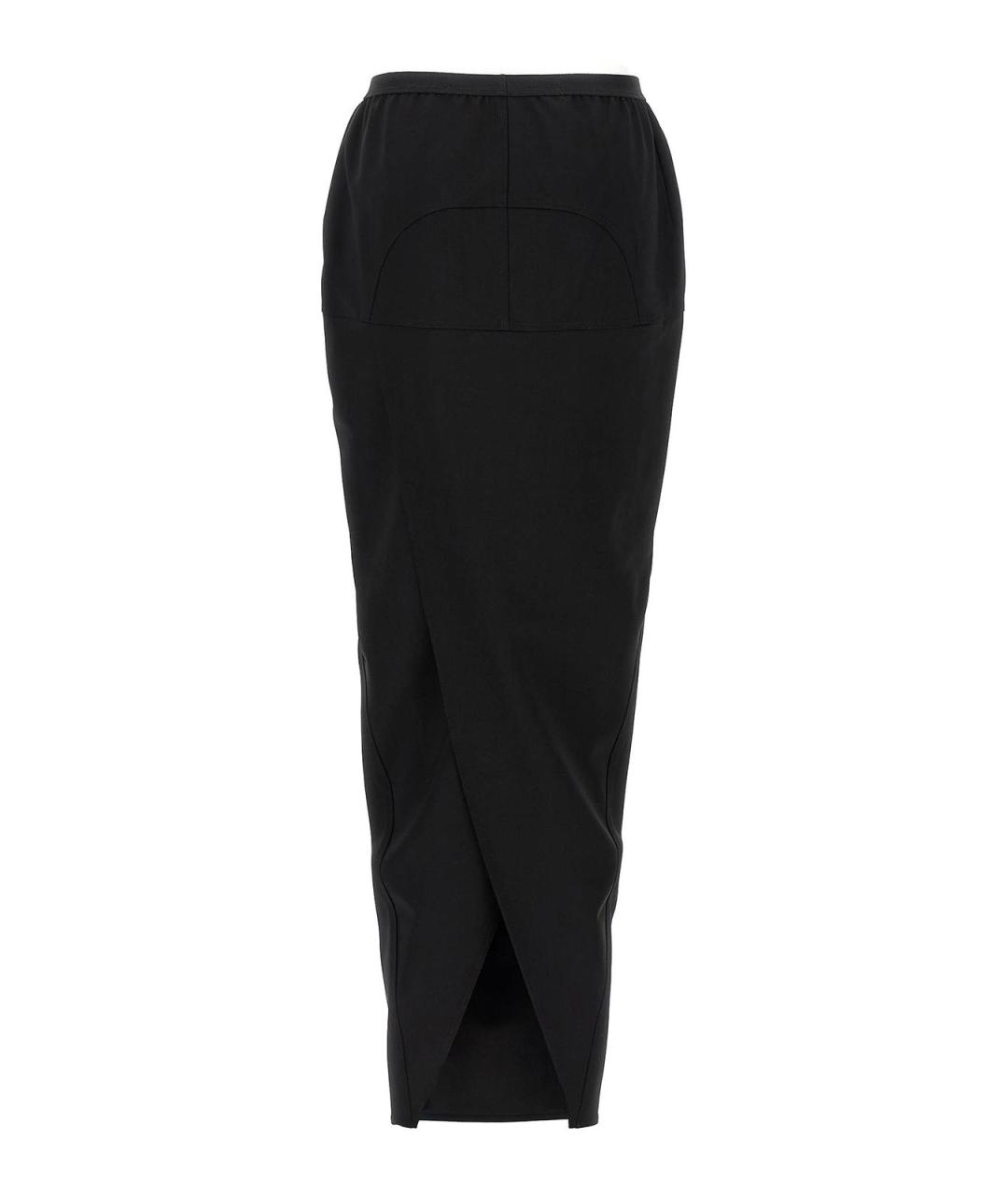 RICK OWENS Черная шерстяная юбка макси, фото 2