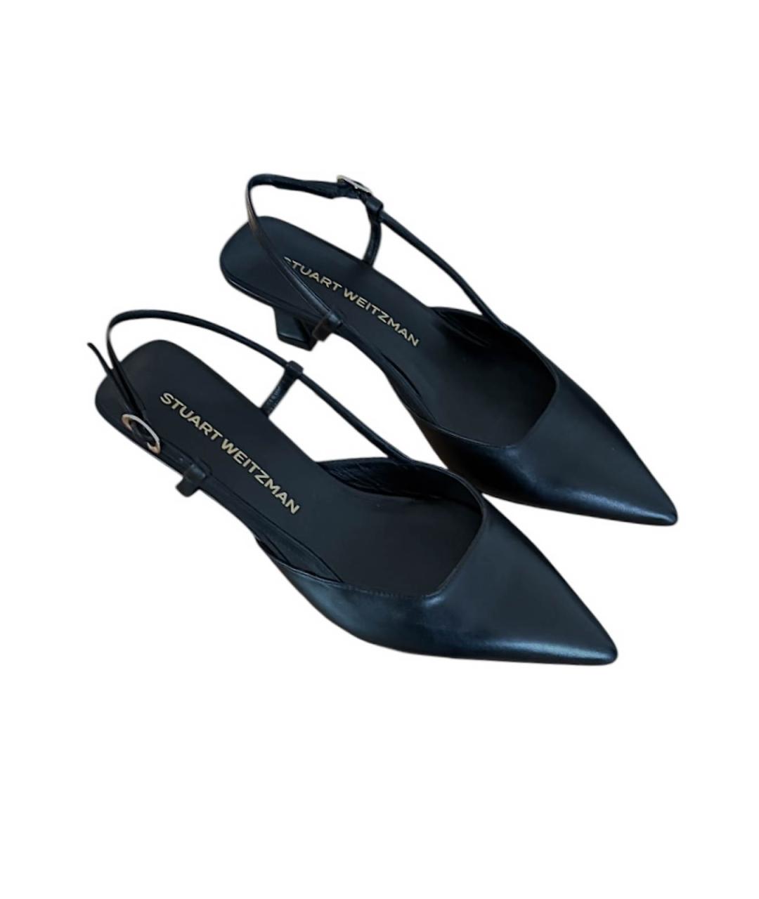 STUART WEITZMAN Черные кожаные туфли, фото 4