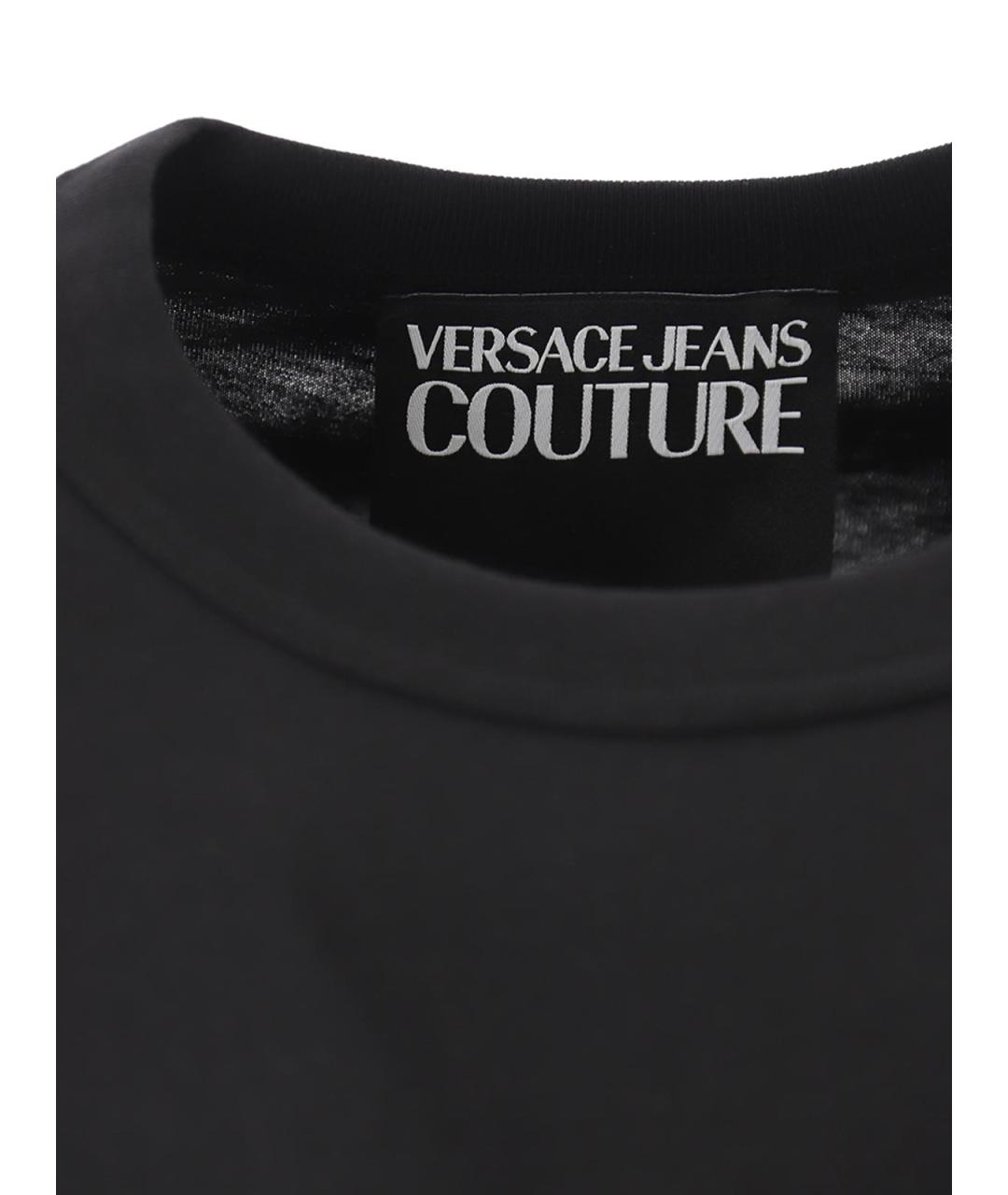 VERSACE JEANS COUTURE Черная хлопковая футболка, фото 5