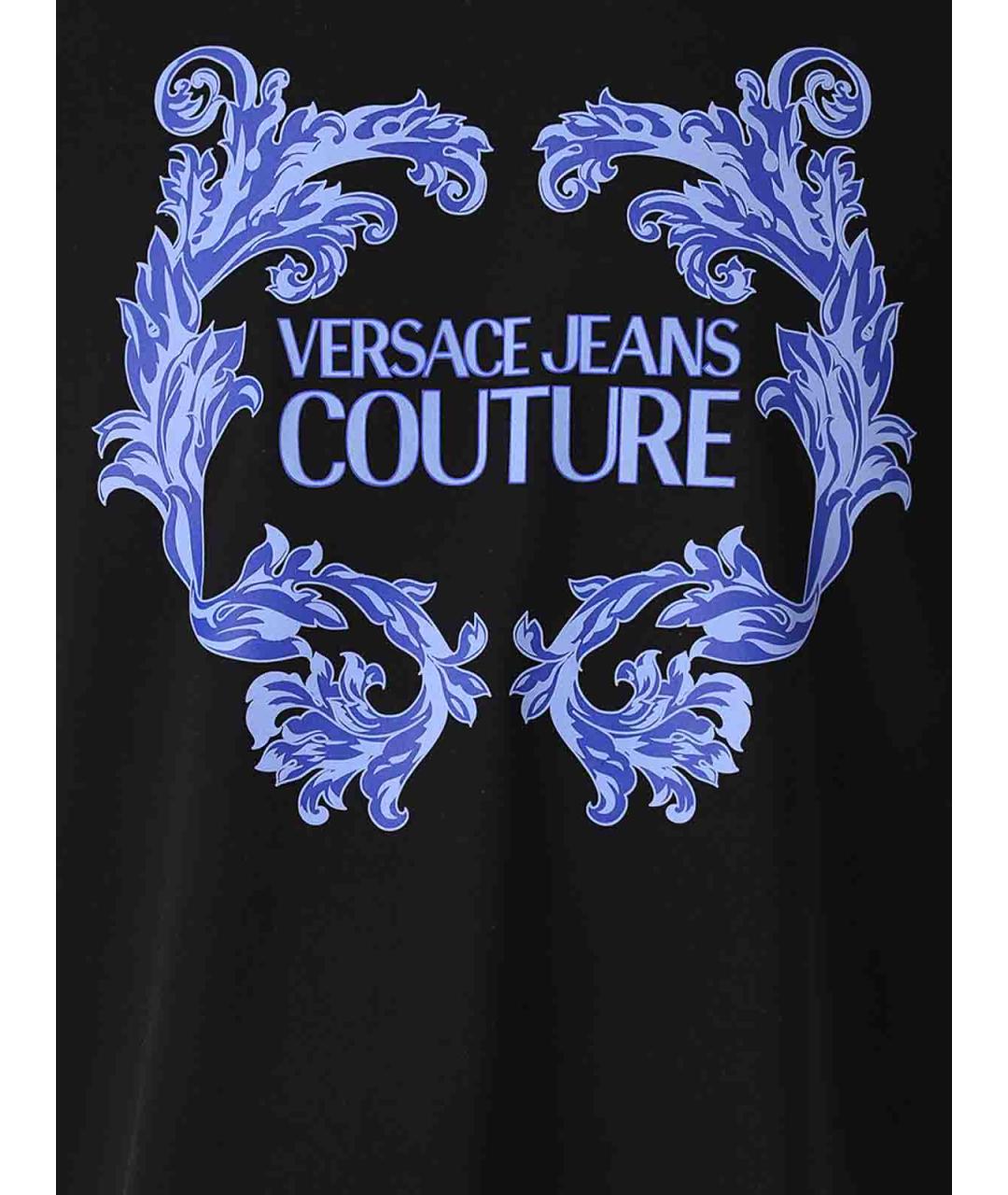 VERSACE JEANS COUTURE Черная хлопковая футболка, фото 3