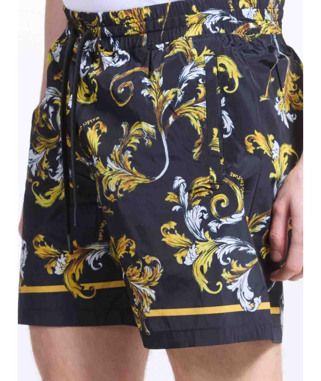 VERSACE JEANS COUTURE Черные полиэстеровые шорты, фото 5