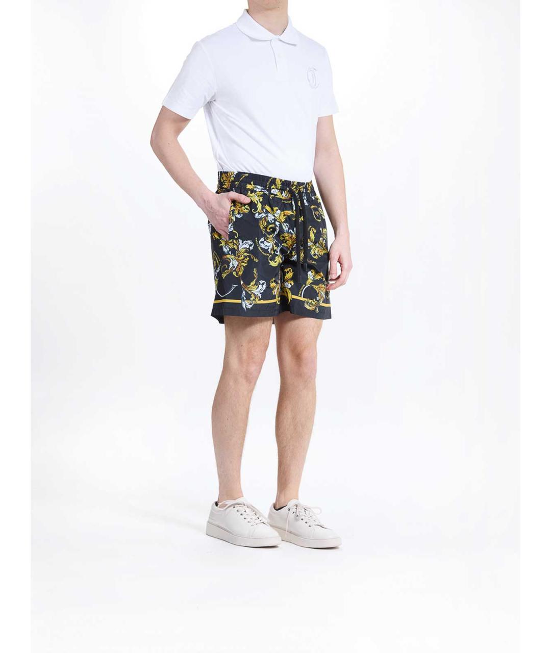 VERSACE JEANS COUTURE Черные полиэстеровые шорты, фото 3