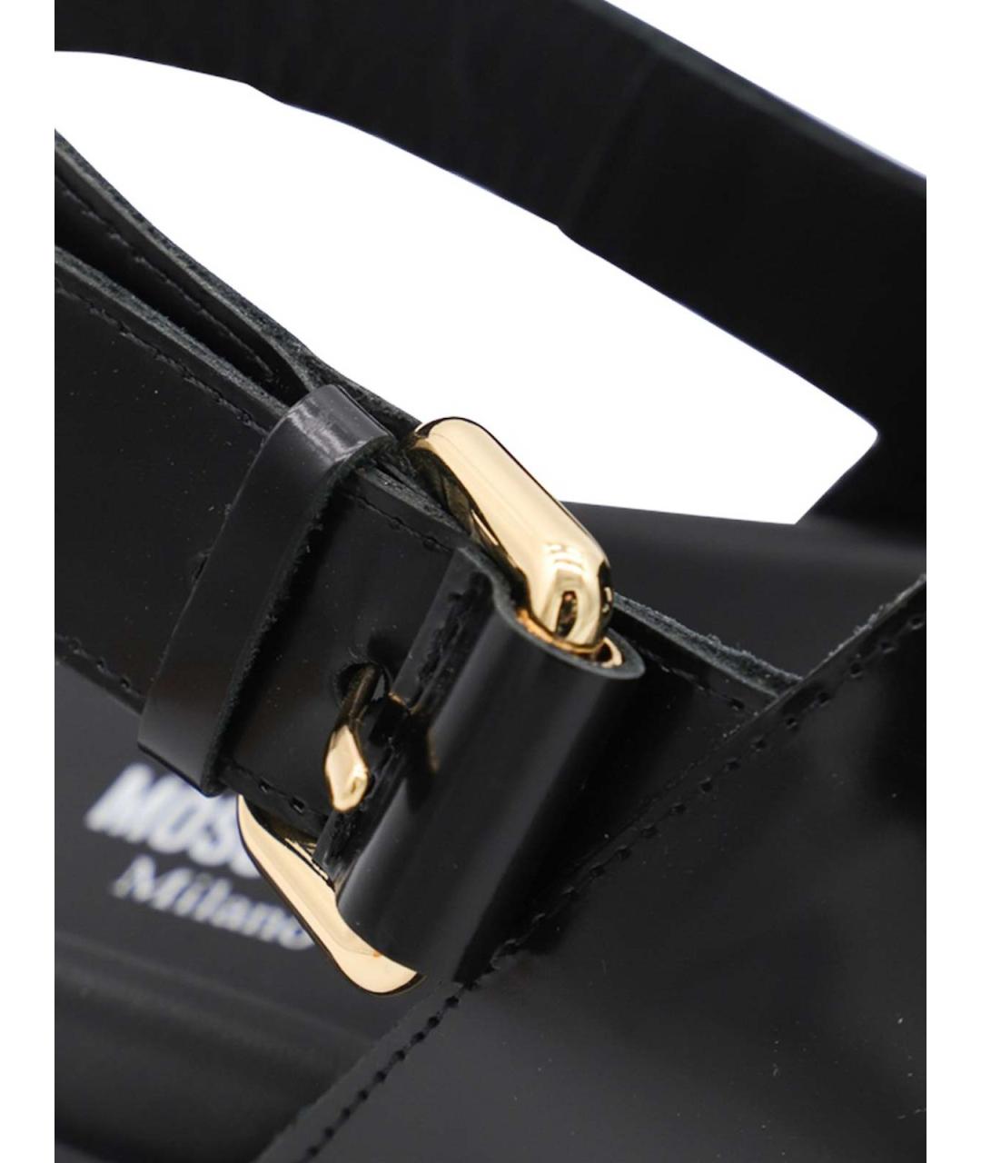 MOSCHINO Черные кожаные сандалии, фото 5