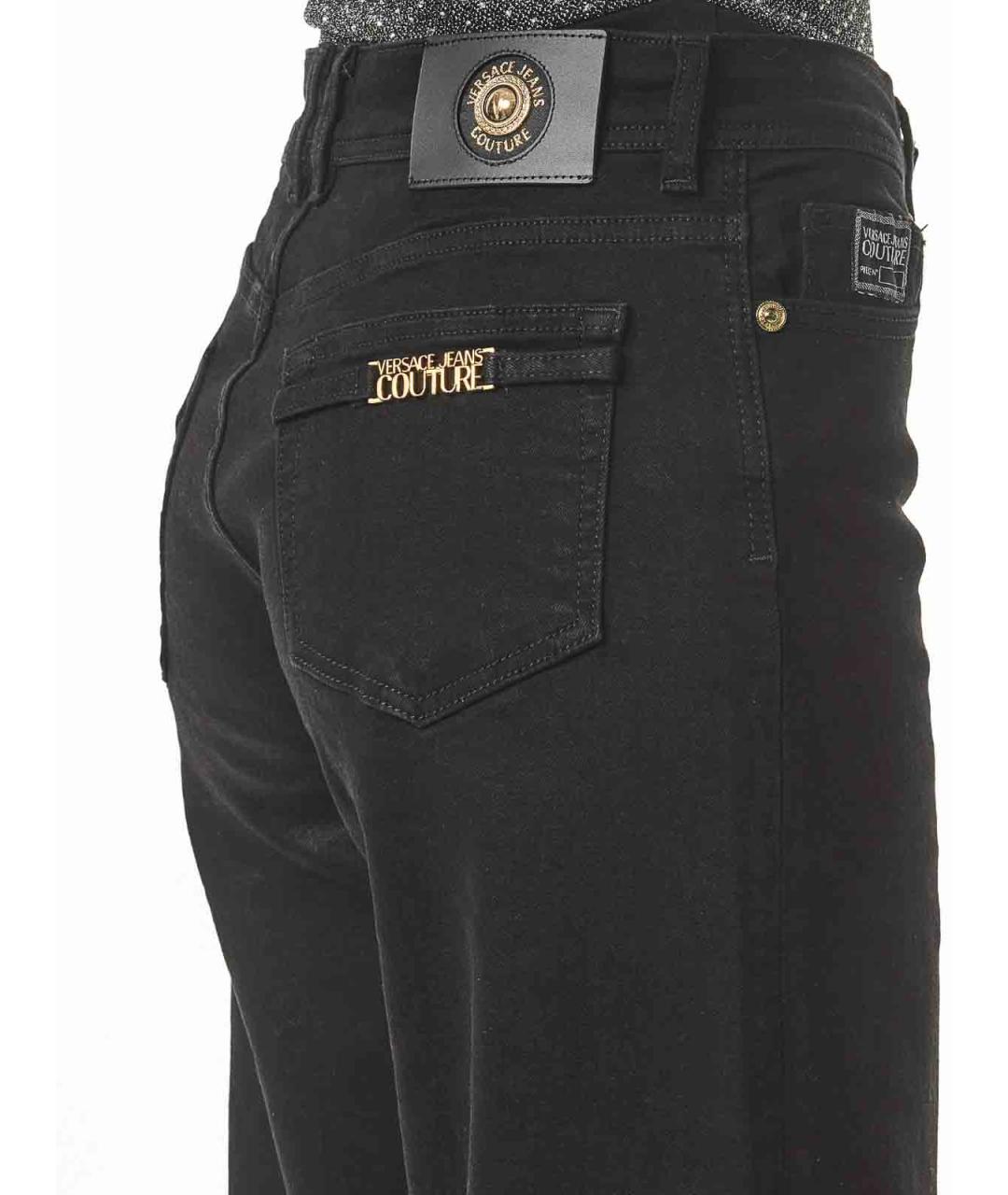 VERSACE JEANS COUTURE Черные синтетические брюки широкие, фото 6
