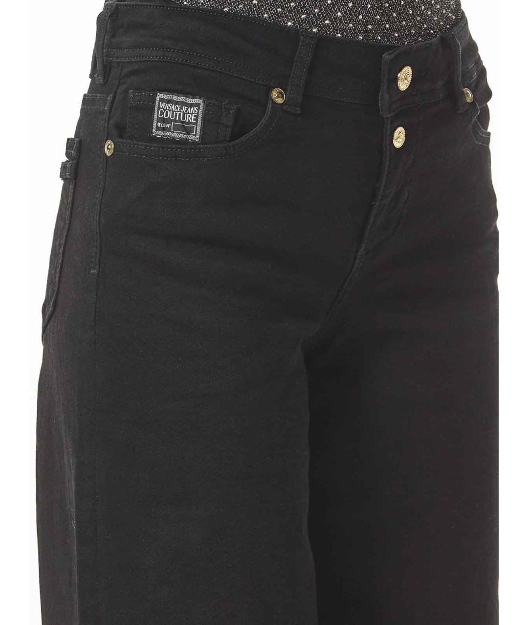 VERSACE JEANS COUTURE Черные синтетические брюки широкие, фото 5