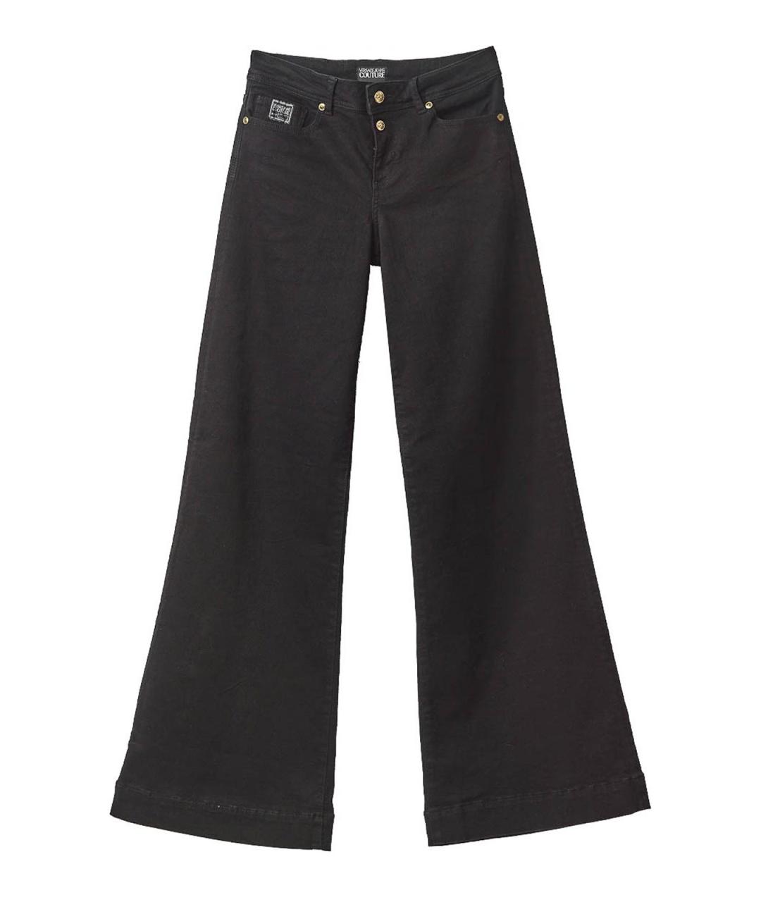 VERSACE JEANS COUTURE Черные синтетические брюки широкие, фото 1