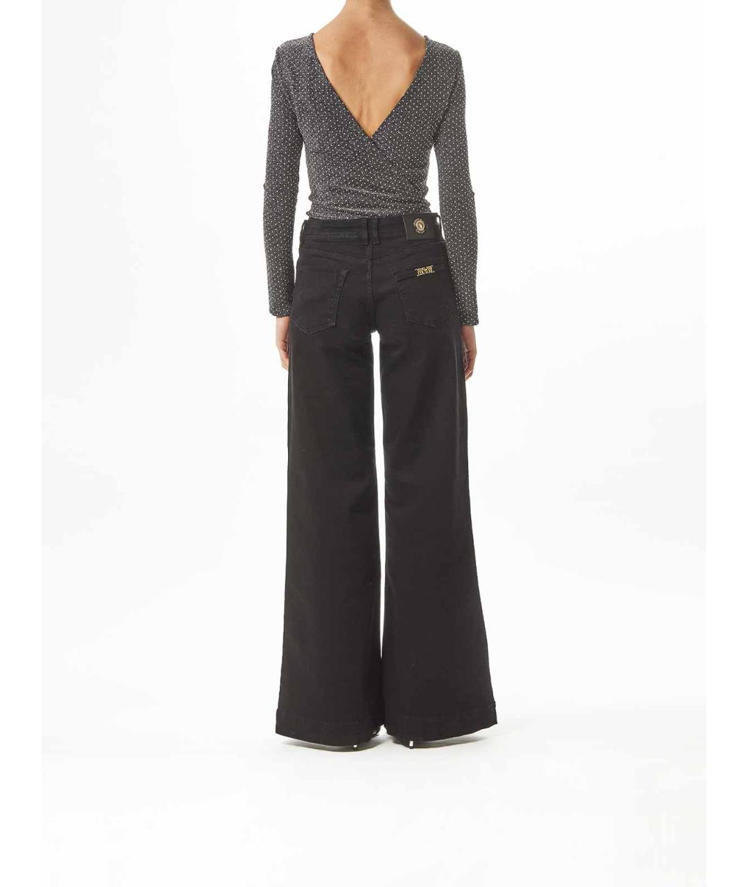 VERSACE JEANS COUTURE Черные синтетические брюки широкие, фото 4