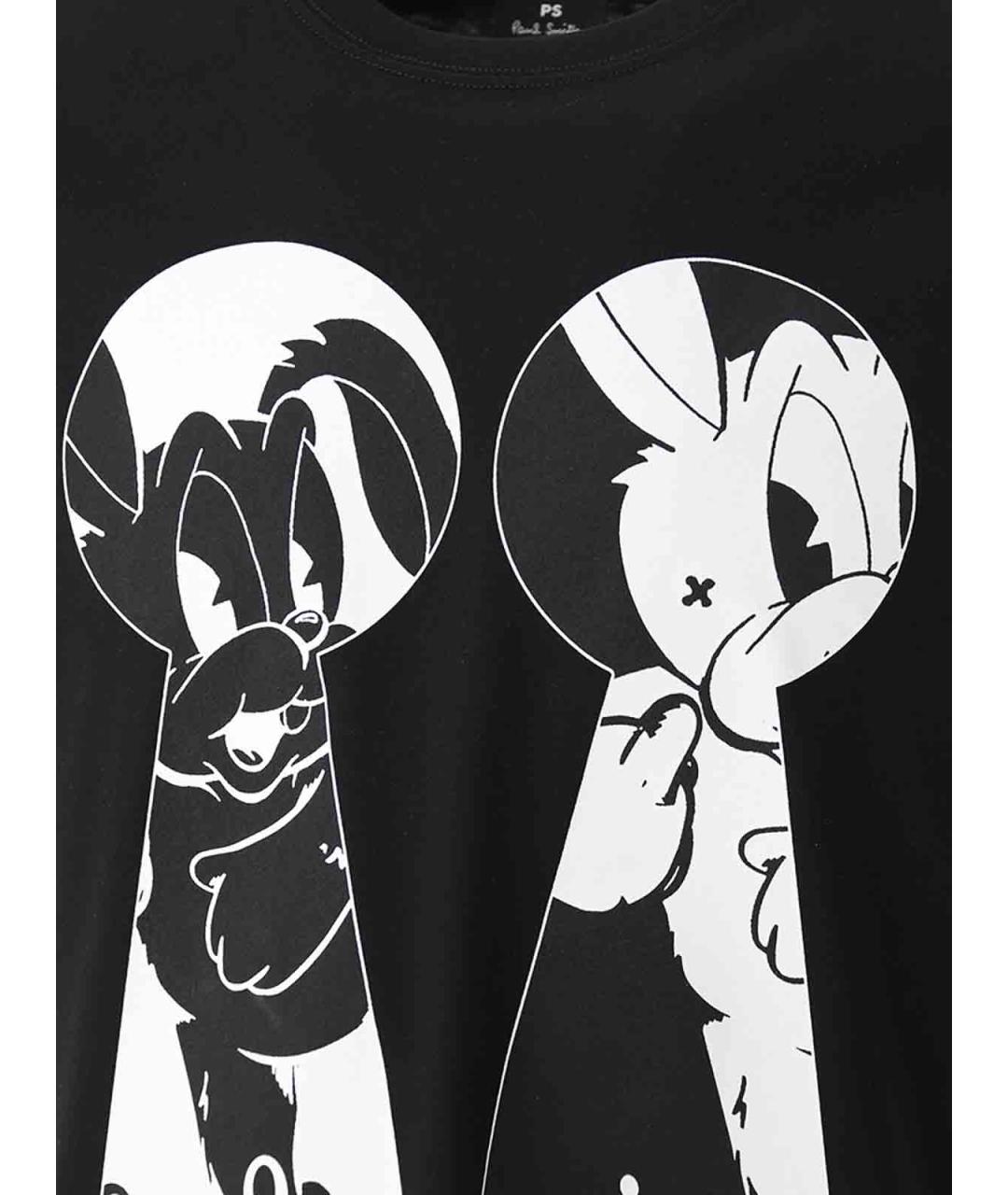 PS BY PAUL SMITH Черная хлопковая футболка, фото 4