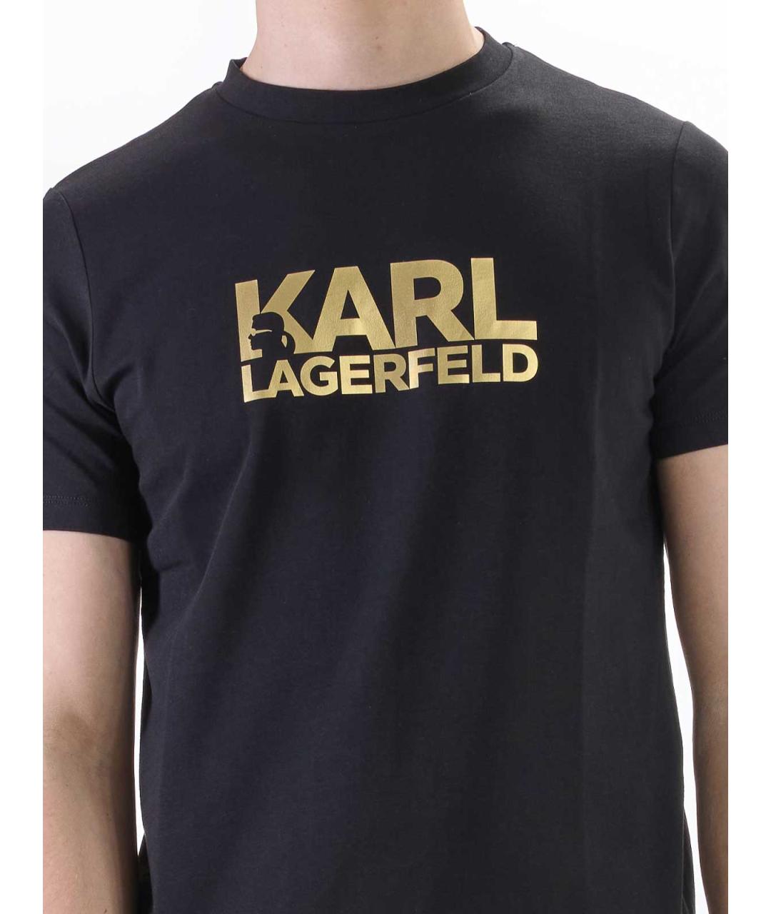 KARL LAGERFELD Черная хлопковая футболка, фото 5