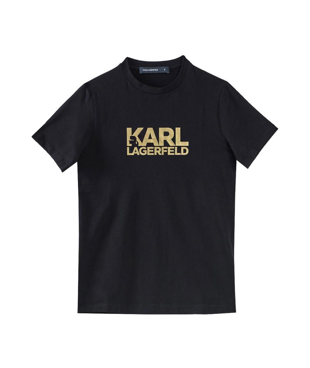 KARL LAGERFELD Черная хлопковая футболка, фото 1