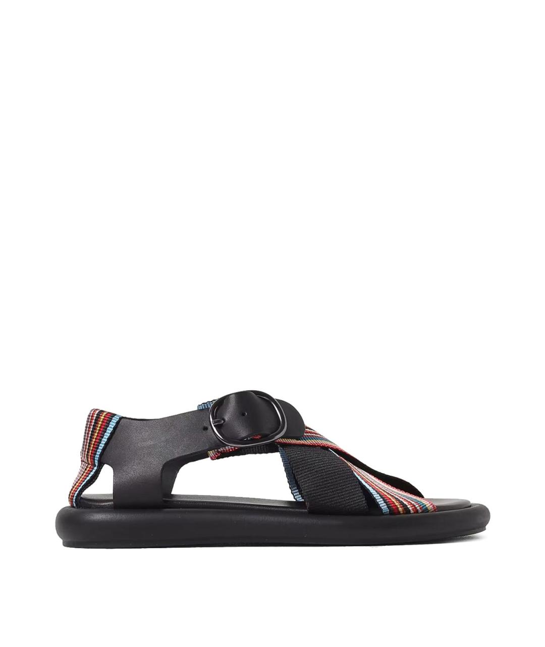 PAUL SMITH Черные кожаные сандалии, фото 1