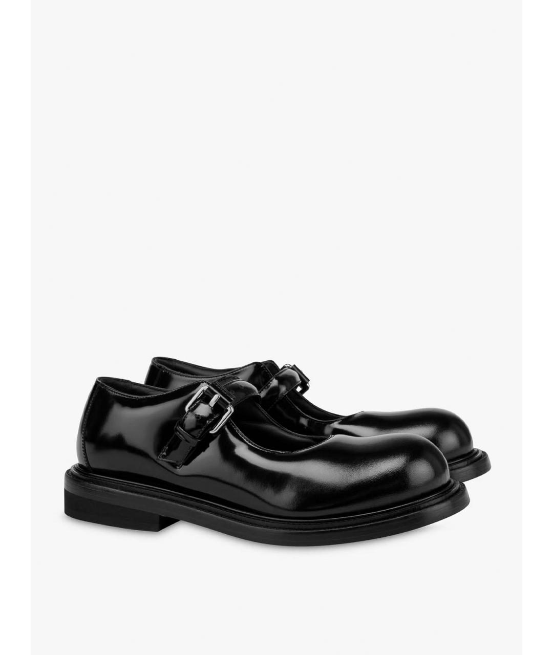 MOSCHINO Черные кожаные туфли, фото 2