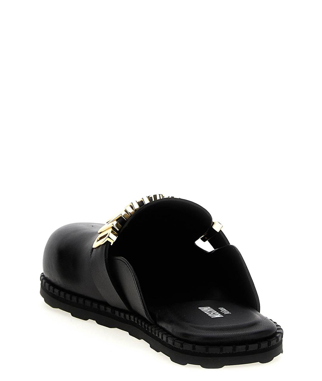 MOSCHINO Черные кожаные мюли, фото 3