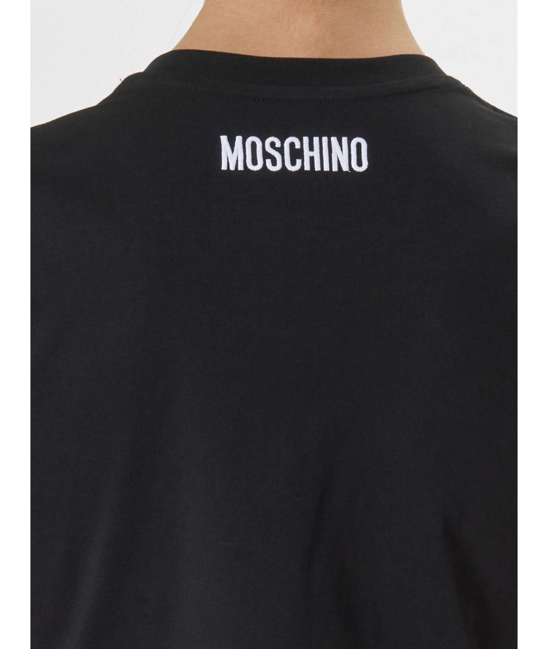 MOSCHINO Черная хлопковая футболка, фото 5