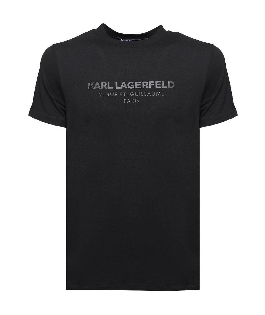 KARL LAGERFELD Черная хлопковая футболка, фото 1