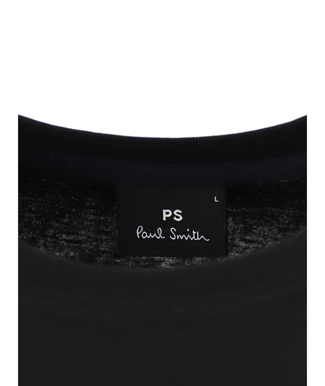 PS BY PAUL SMITH Черная хлопковая футболка, фото 4