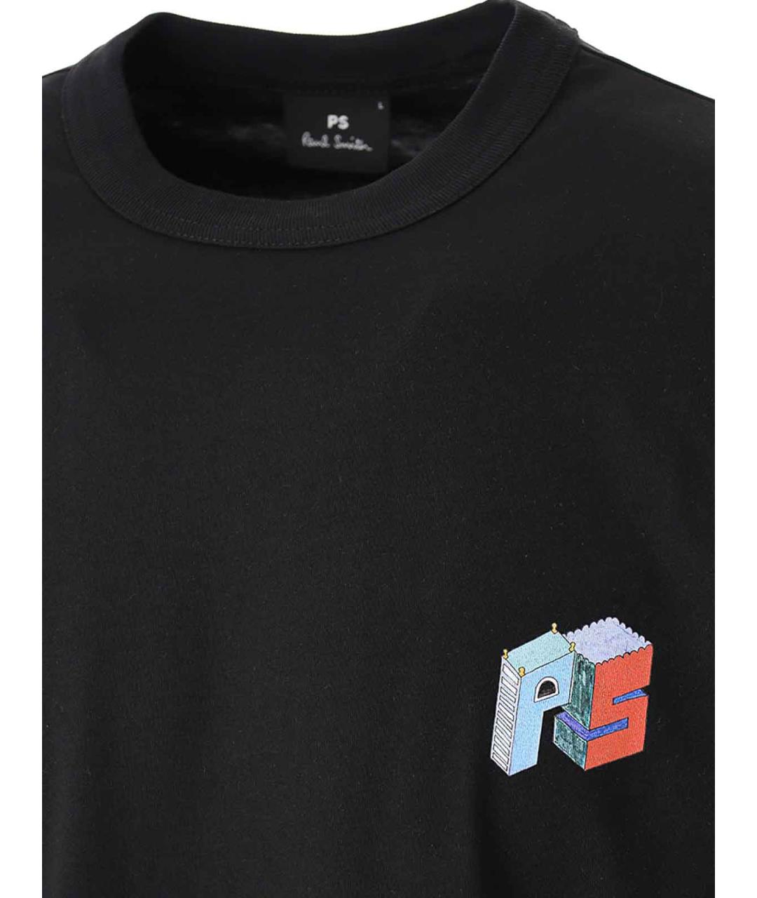 PS BY PAUL SMITH Черная хлопковая футболка, фото 4