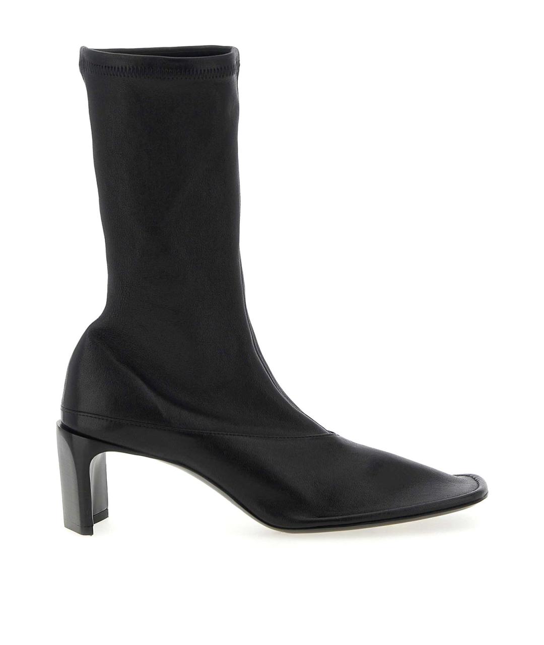 JIL SANDER Черные кожаные ботильоны, фото 1