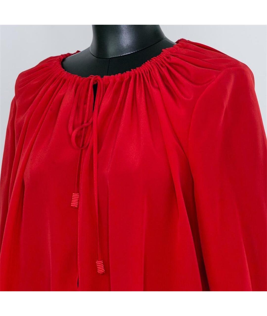SAINT LAURENT Красная шелковая блузы, фото 2