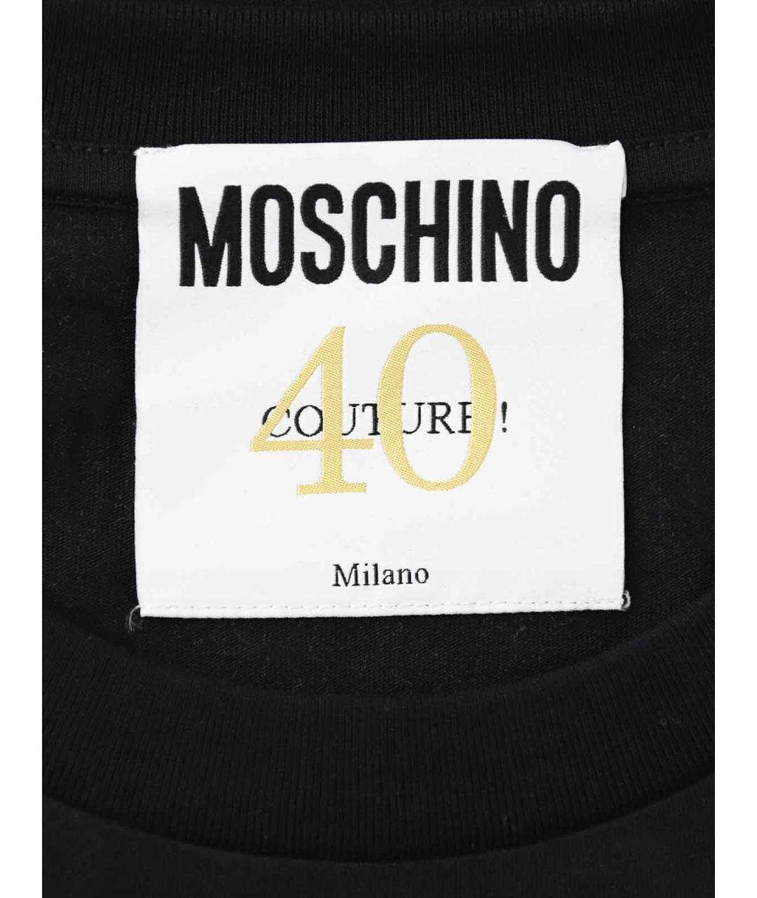 MOSCHINO Черная хлопковая футболка, фото 4