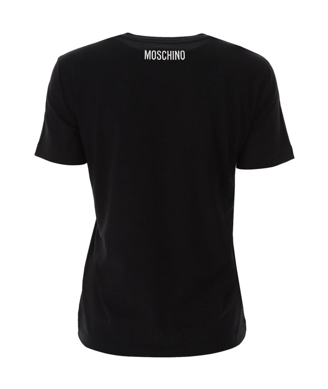 MOSCHINO Черная хлопковая футболка, фото 2