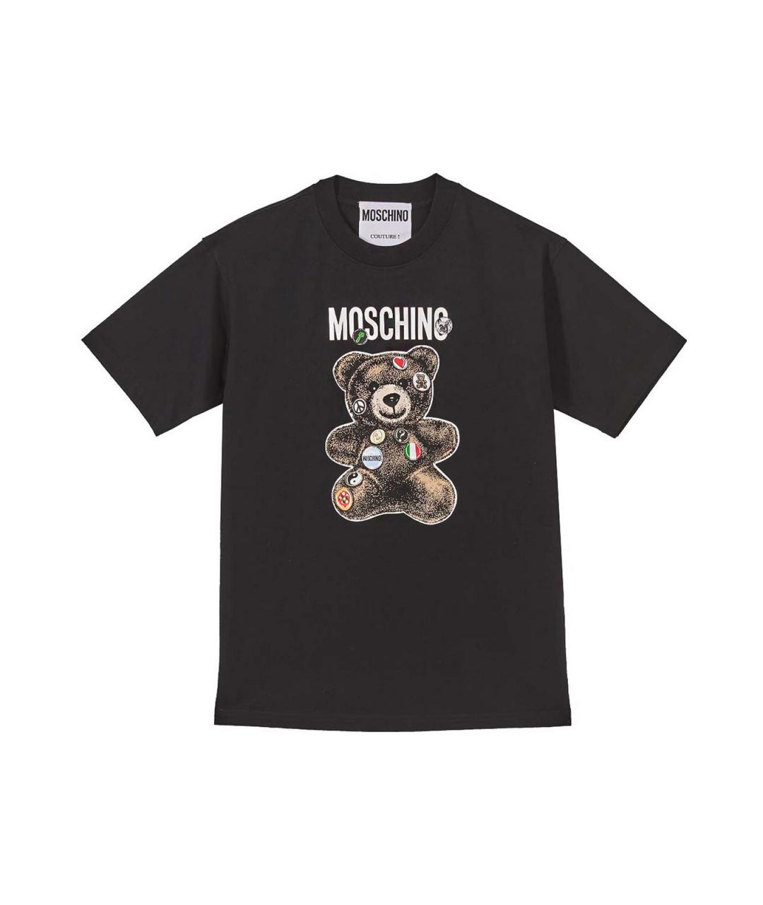 MOSCHINO Черная хлопковая футболка, фото 1
