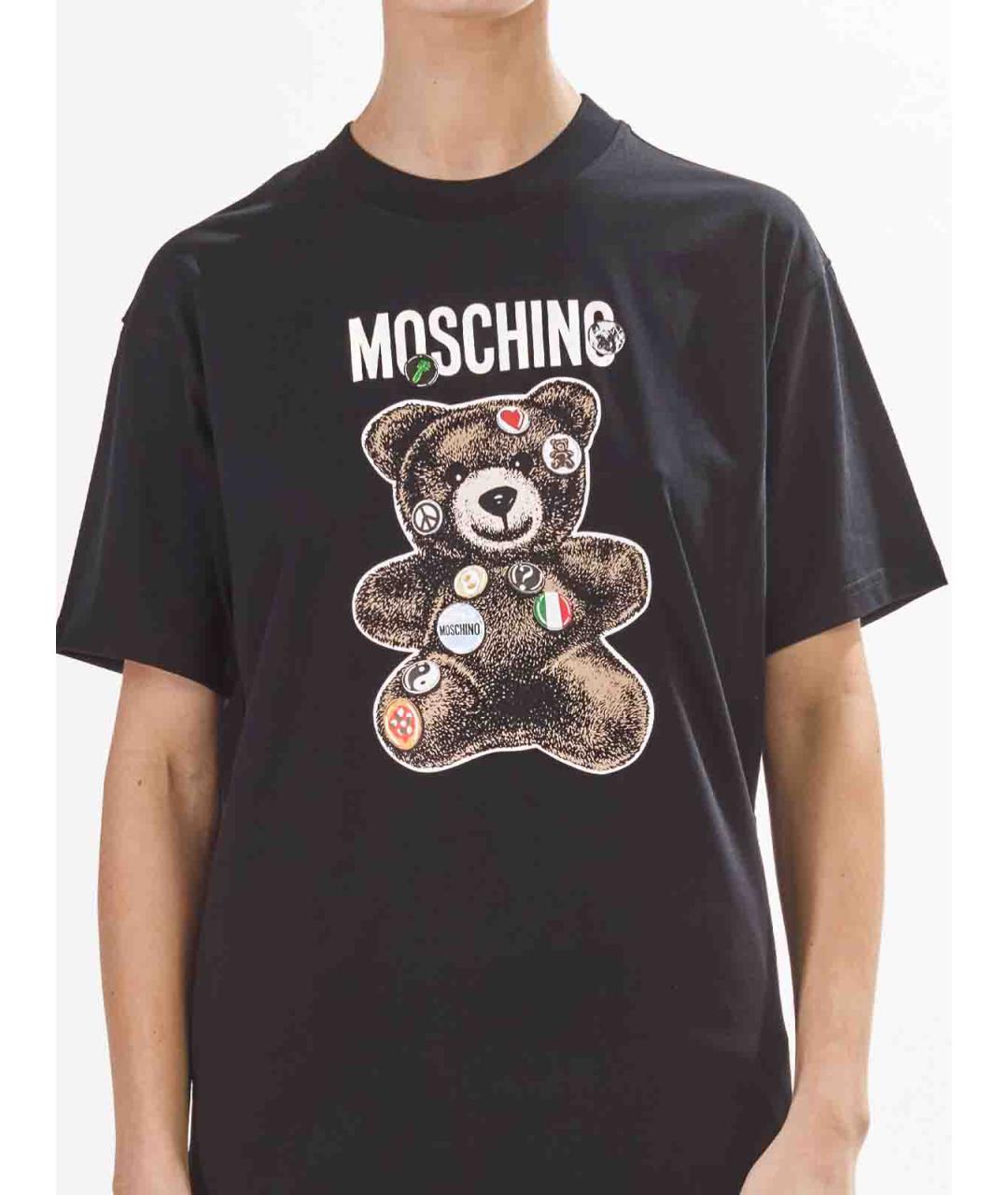 MOSCHINO Черная хлопковая футболка, фото 5