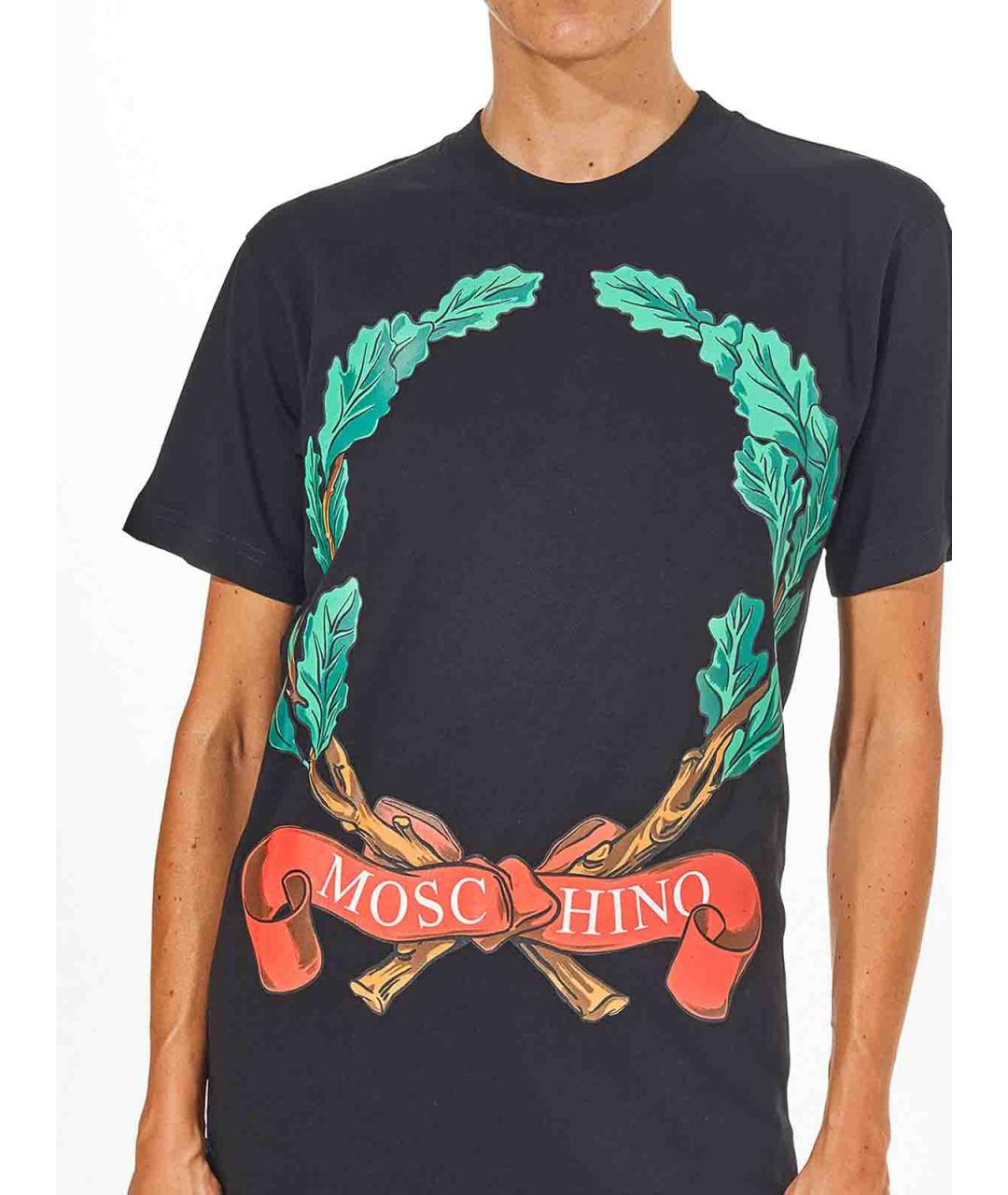 MOSCHINO Черная хлопковая футболка, фото 6