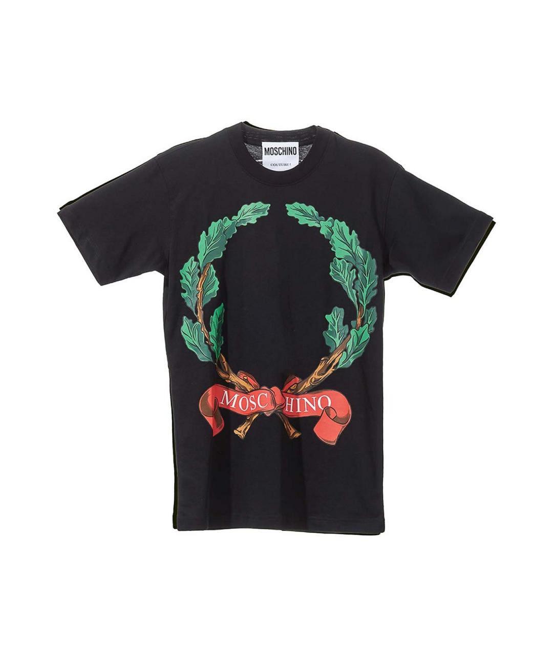 MOSCHINO Черная хлопковая футболка, фото 1