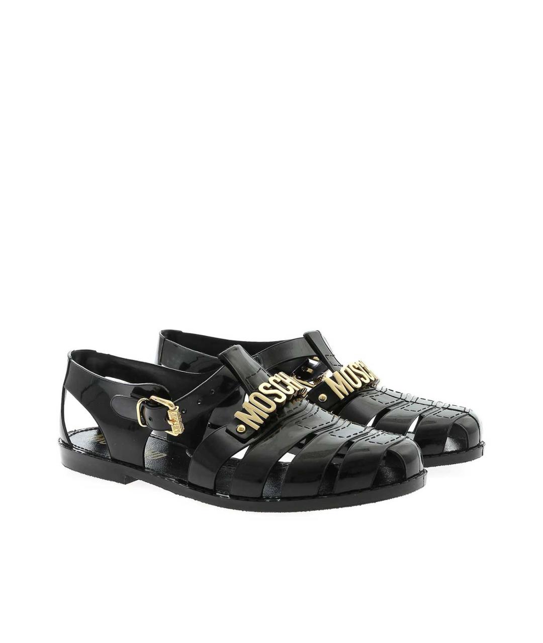 MOSCHINO Черные резиновые сандалии, фото 2