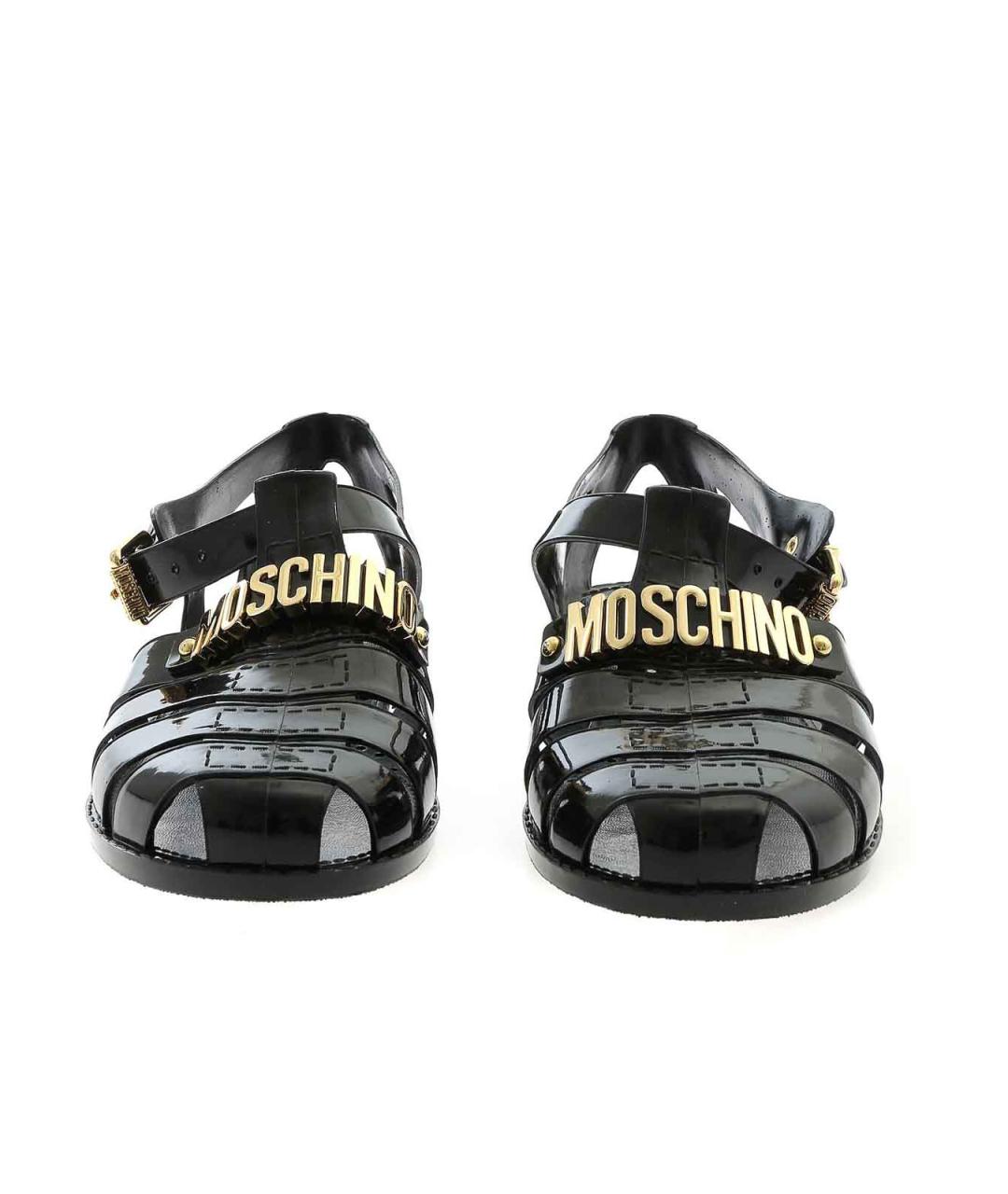 MOSCHINO Черные резиновые сандалии, фото 3