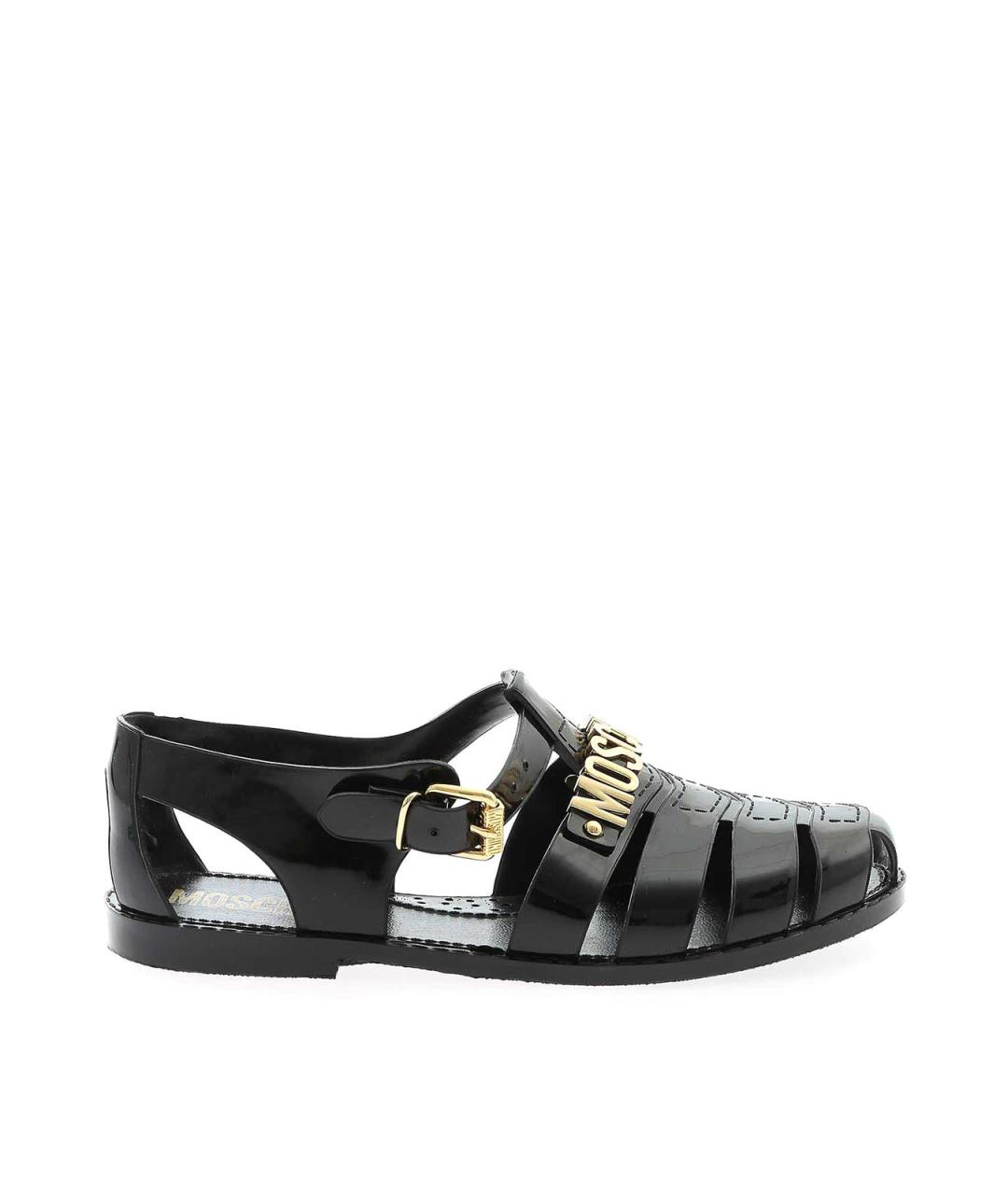 MOSCHINO Черные резиновые сандалии, фото 1