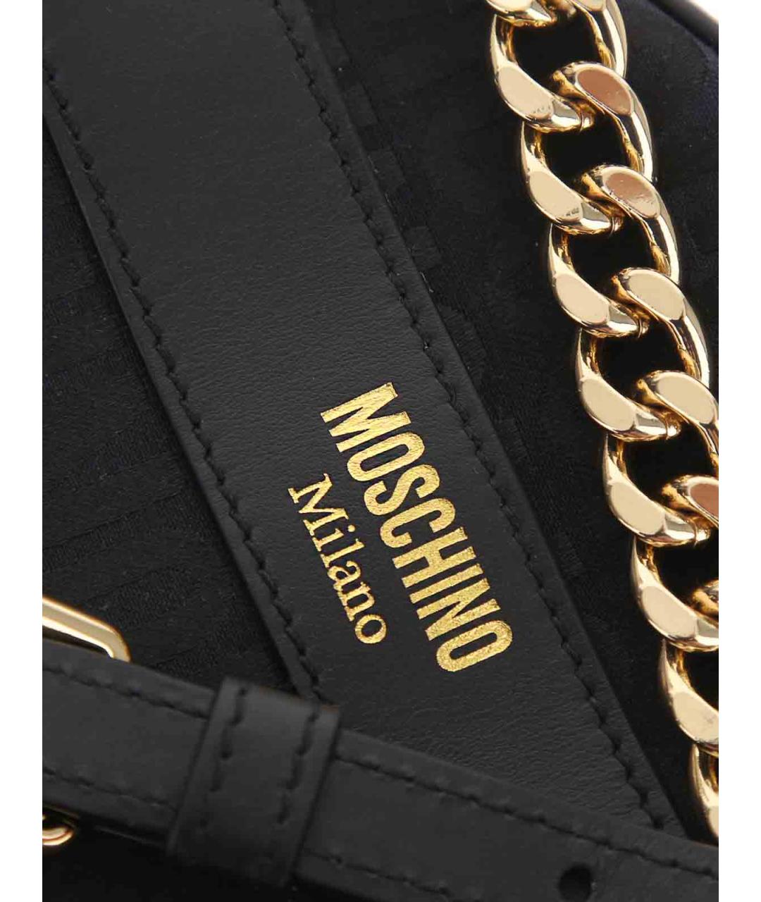 MOSCHINO Черная кожаная сумка через плечо, фото 5