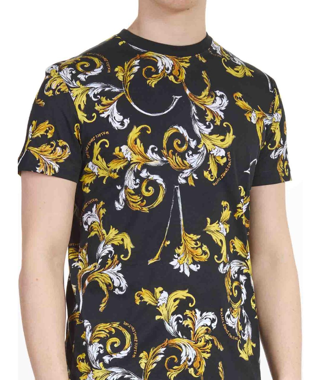 VERSACE JEANS COUTURE Черная хлопковая футболка, фото 5