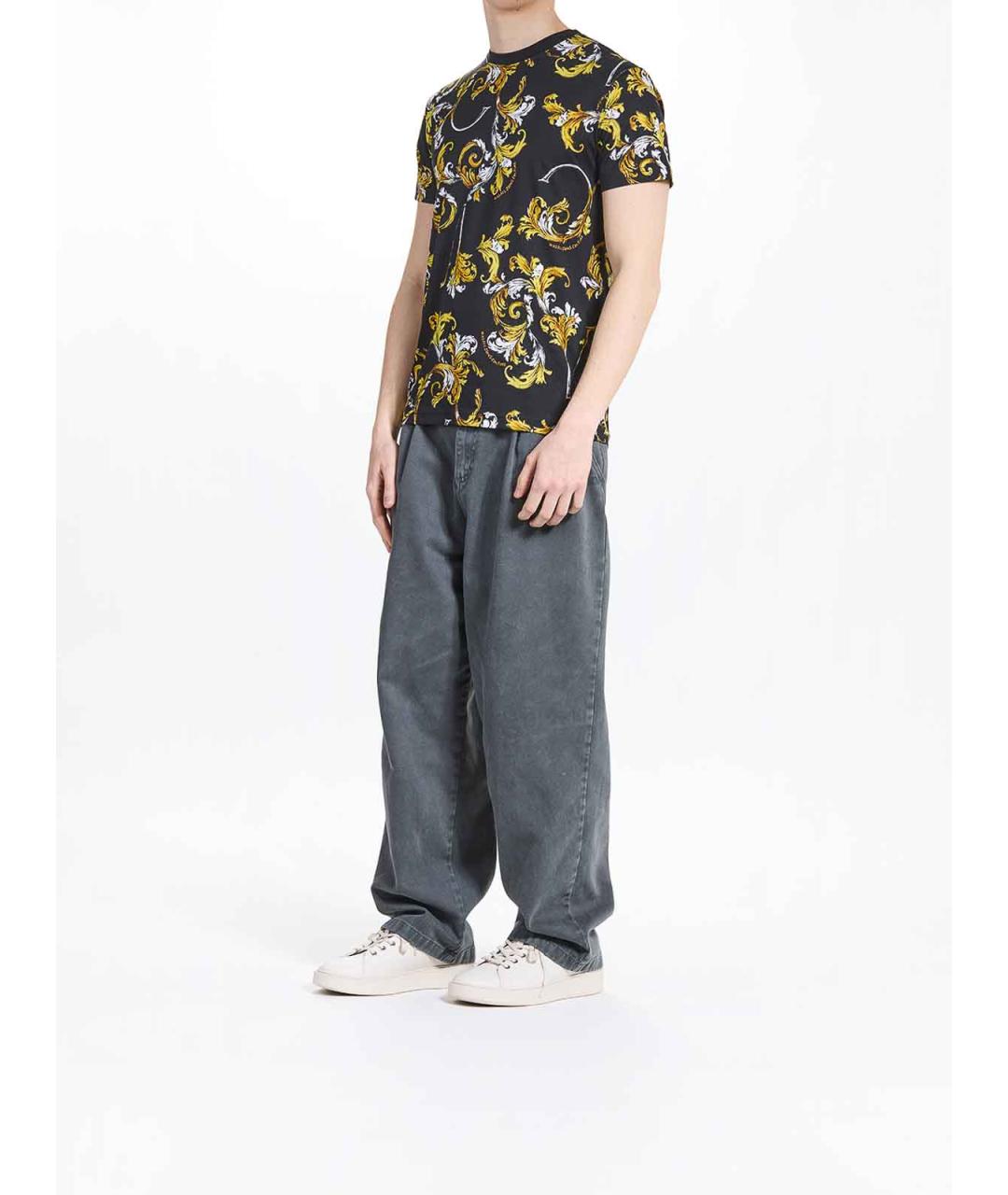 VERSACE JEANS COUTURE Черная хлопковая футболка, фото 3