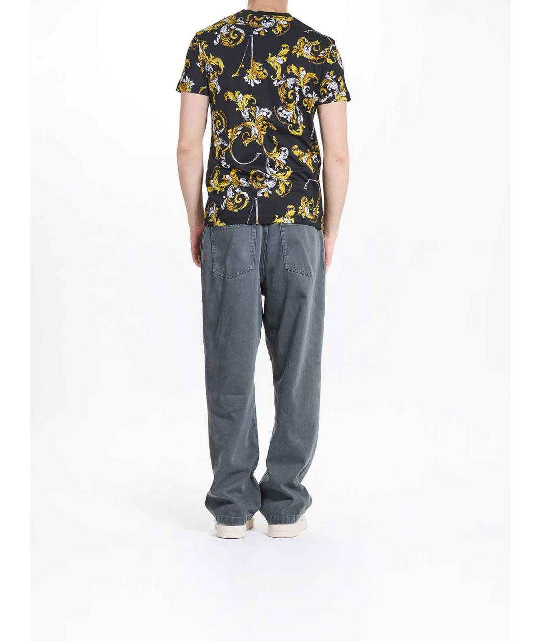VERSACE JEANS COUTURE Черная хлопковая футболка, фото 4