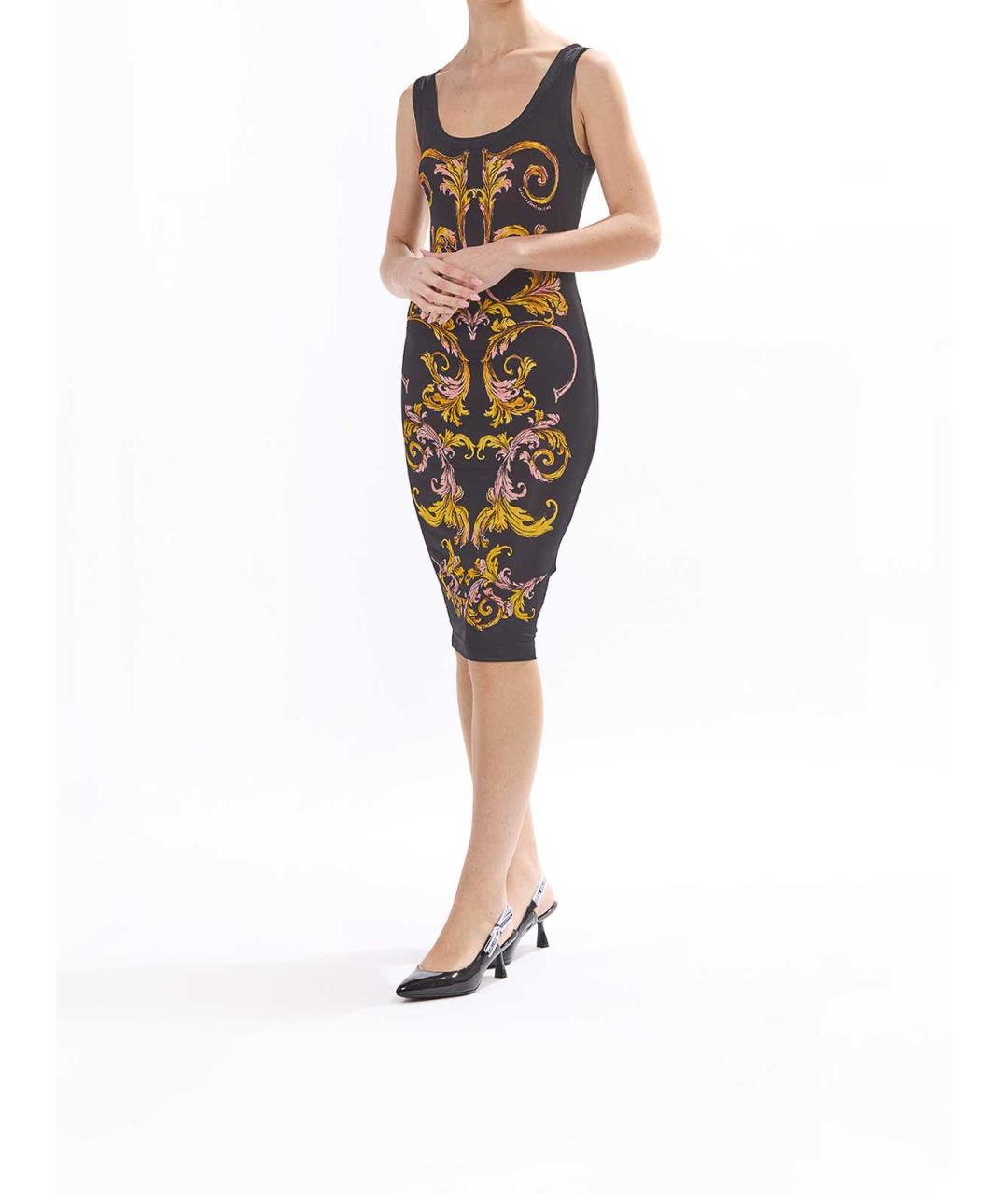 VERSACE JEANS COUTURE Черное вискозное повседневное платье, фото 3
