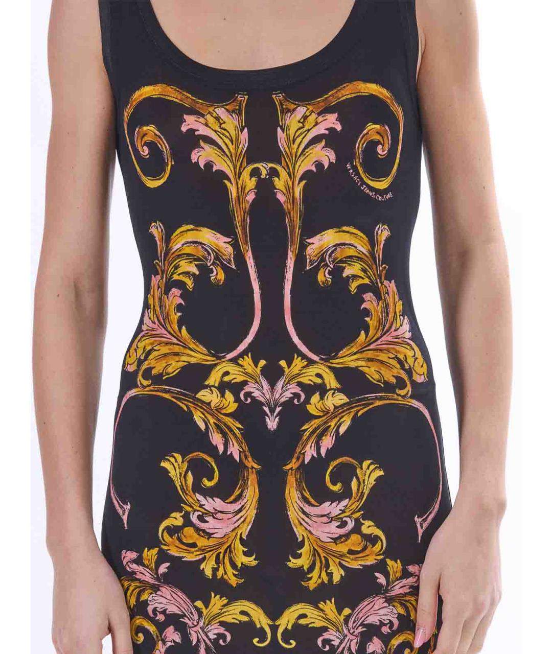 VERSACE JEANS COUTURE Черное вискозное повседневное платье, фото 5