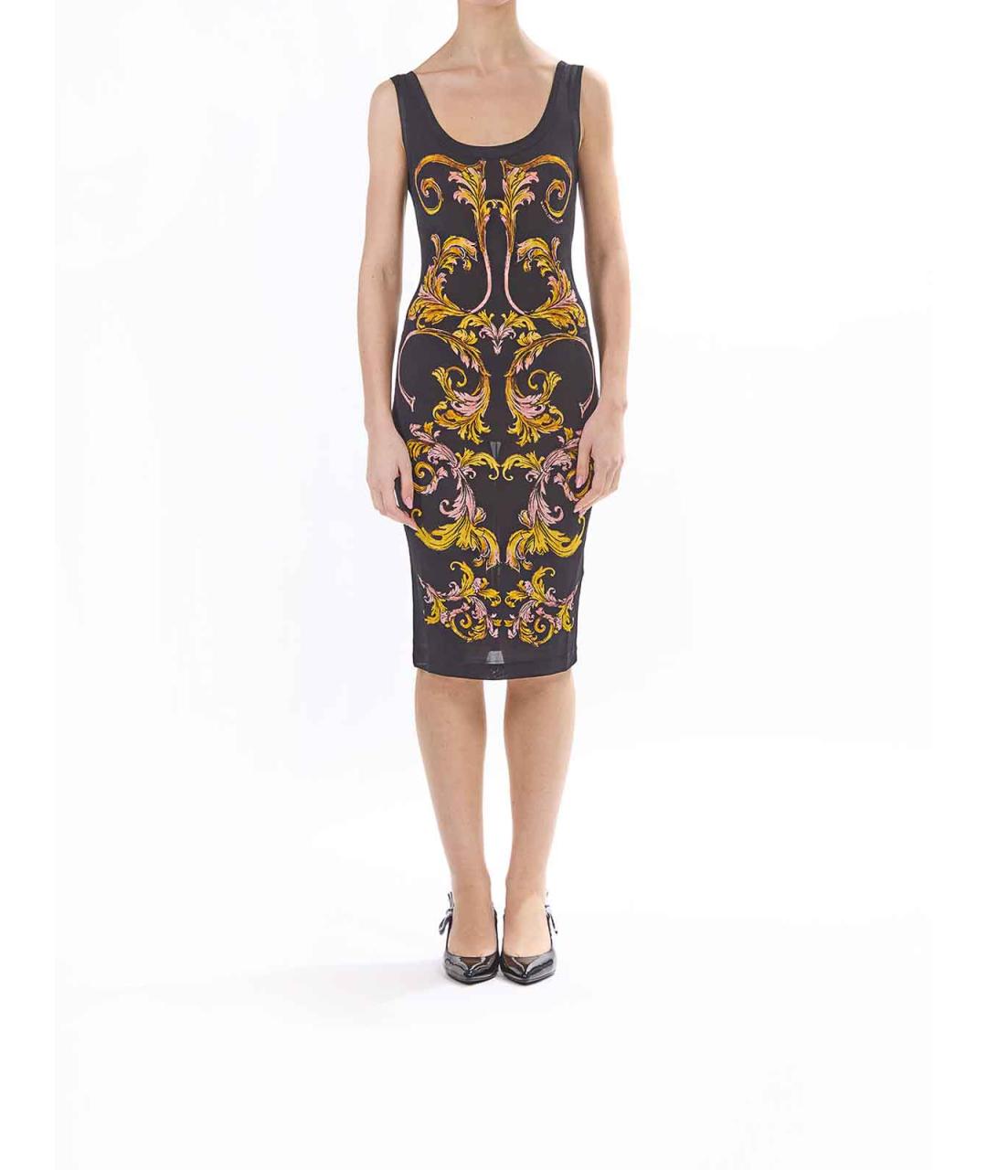 VERSACE JEANS COUTURE Черное вискозное повседневное платье, фото 2