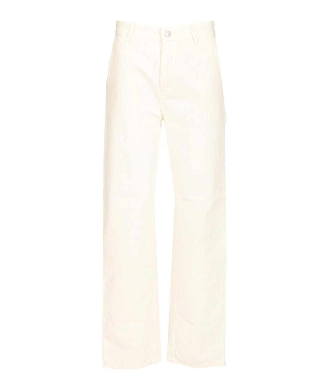 CARHARTT Белые хлопковые прямые брюки, фото 1
