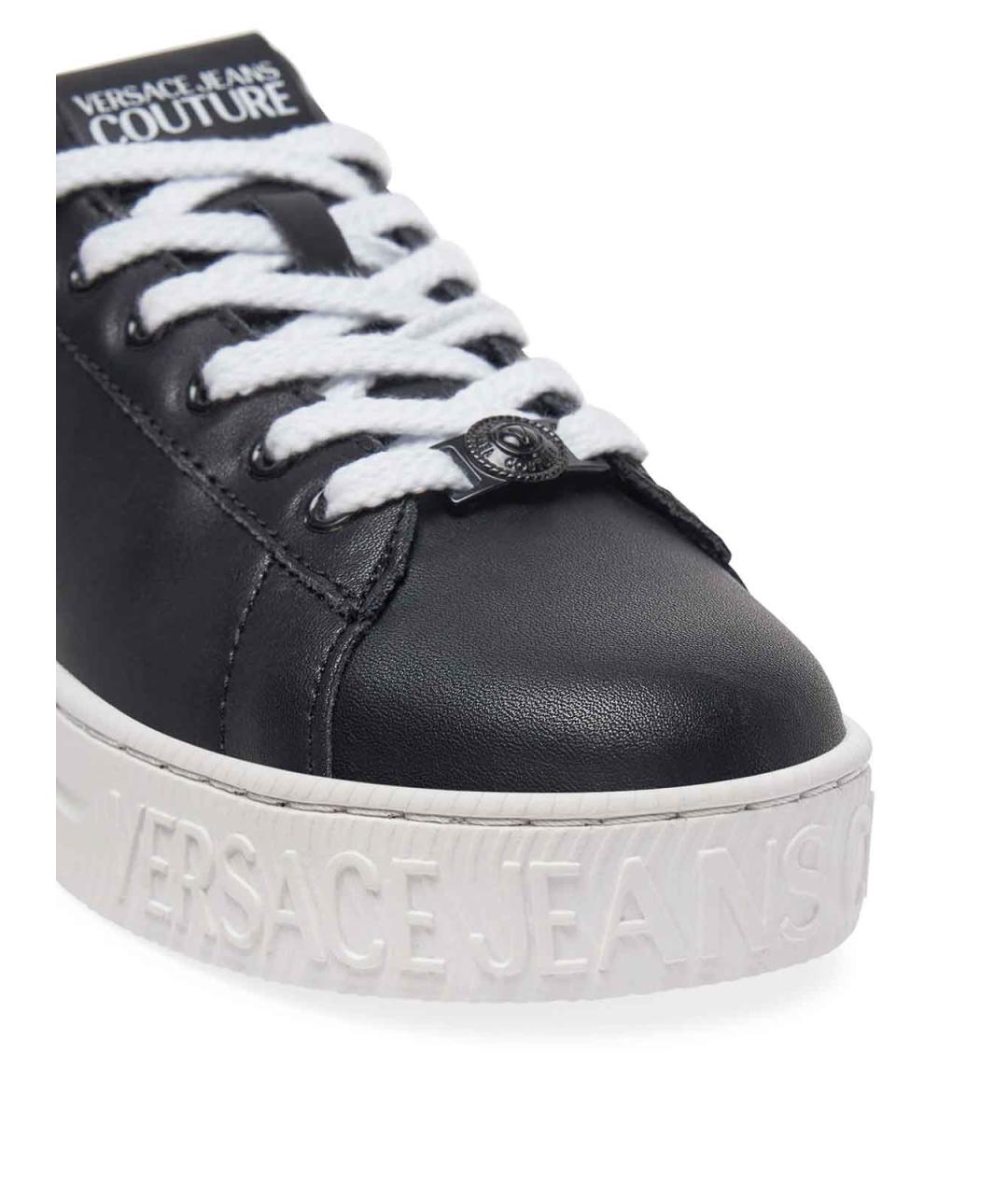 VERSACE JEANS COUTURE Черные кожаные кроссовки, фото 6