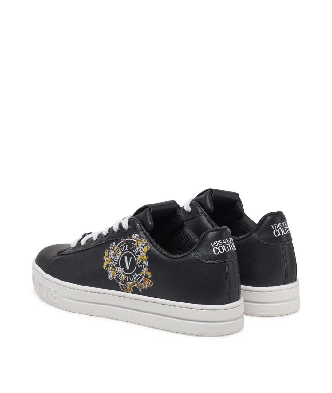 VERSACE JEANS COUTURE Черные кожаные кроссовки, фото 3